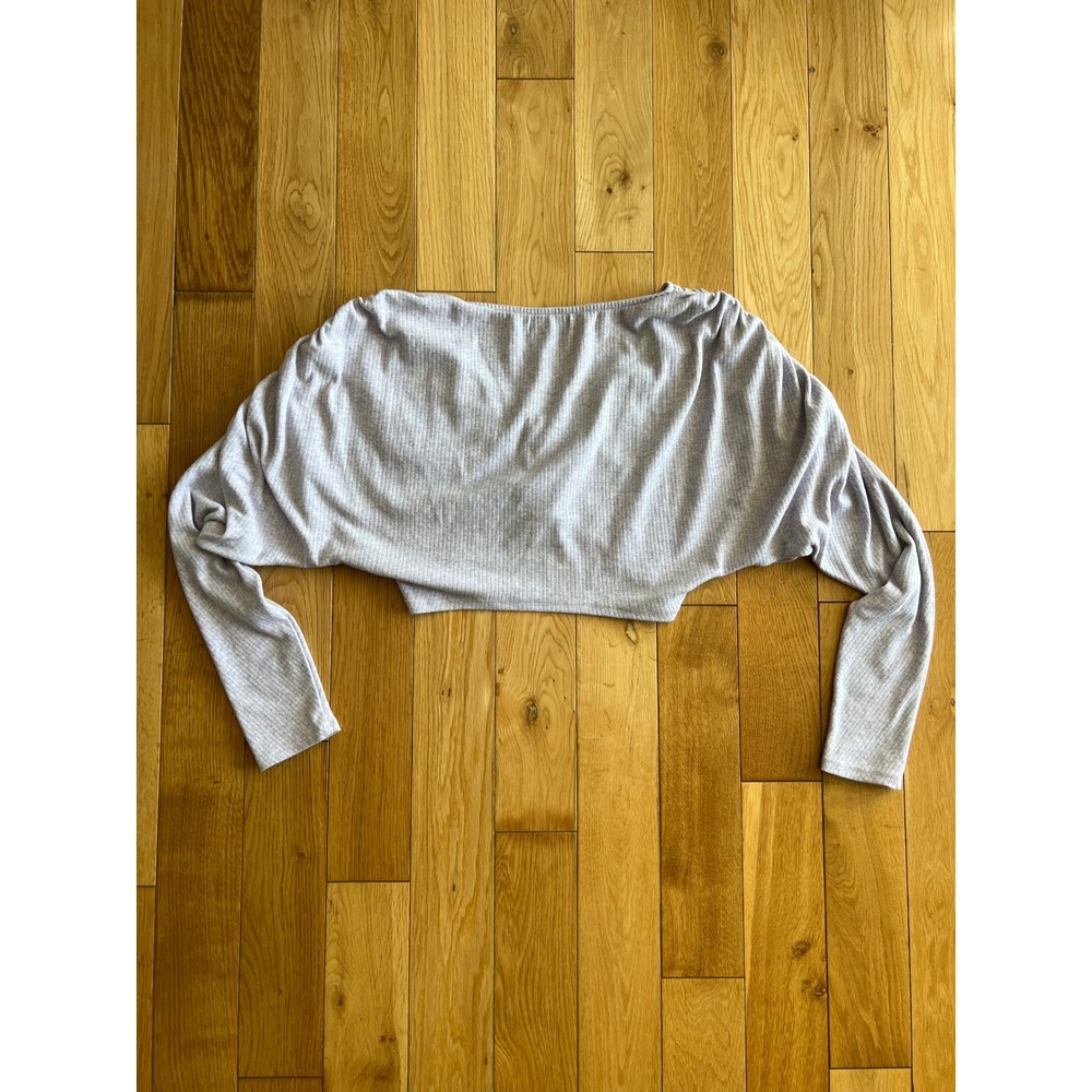 Majorelle Priscilla Cropped Top Ribbed Ruched Long Sleeves Dusty Lilac Womens S - Picture 8 of 8